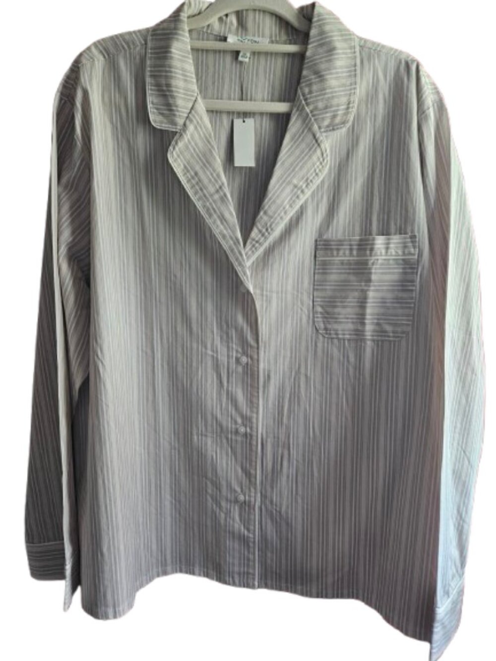 NWT Haven Well Within Organic Cotton Striped Pajama Top Sleep Shirt XXL